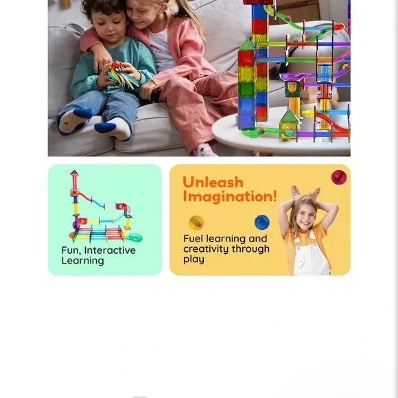 106 PicassoTiles 2-in-1 magnetic marble run set/Racing track set - Picture 5 of 12